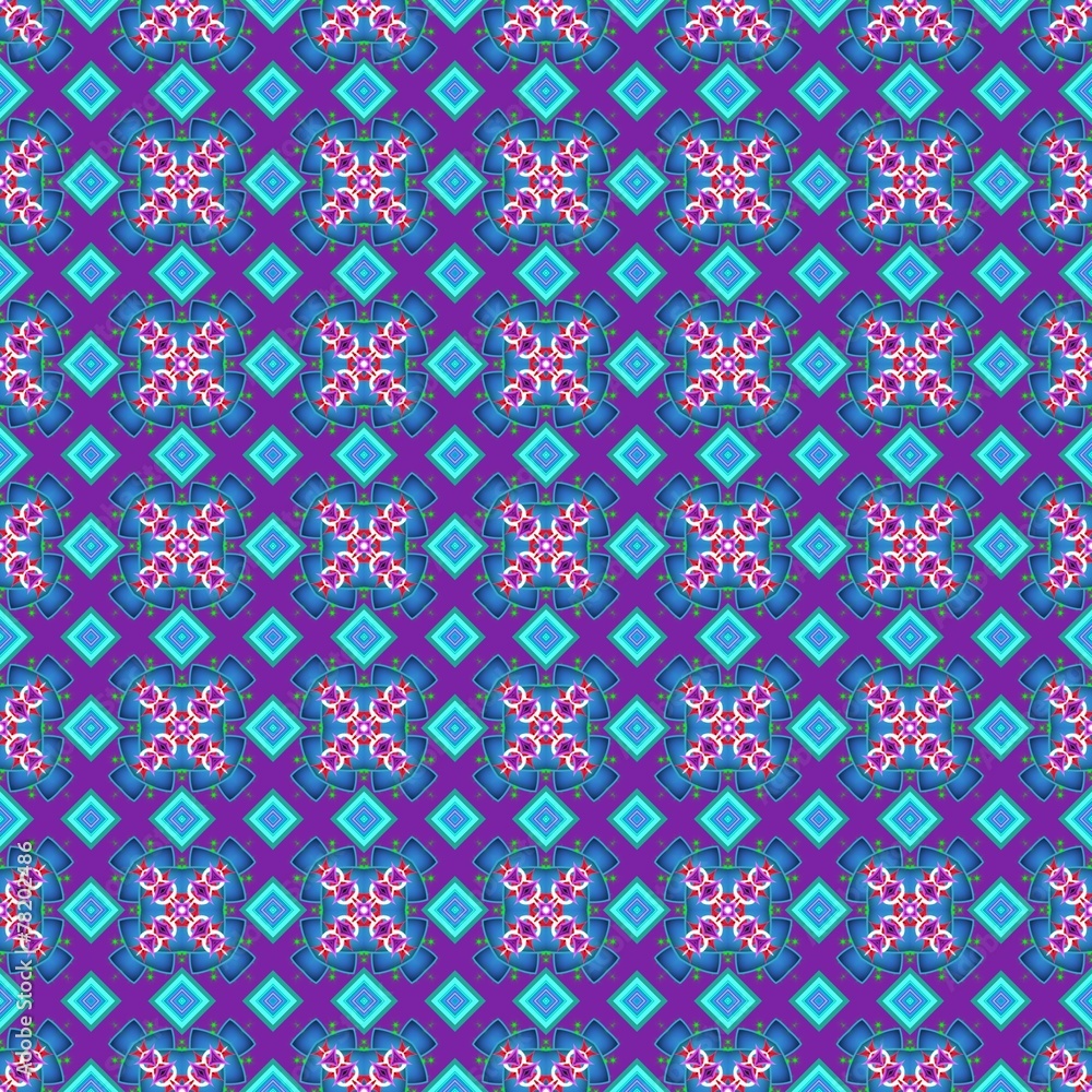 Geometric seamless pattern in a blue colors