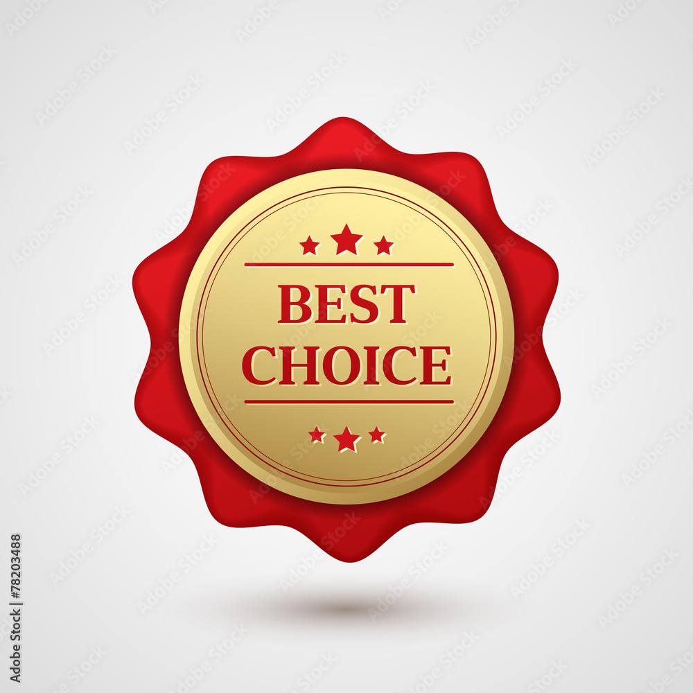 Set of Gold red best choice badge Set of Gold red best choice badge