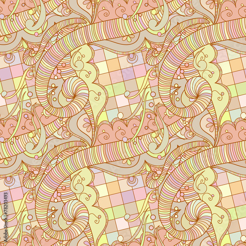 Abstract seamless doodle pattern
