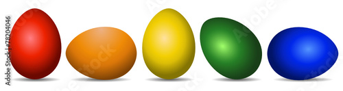 Easter Eggs red orange yellow green blue