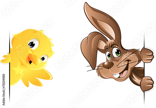 easter bunny and chick corner