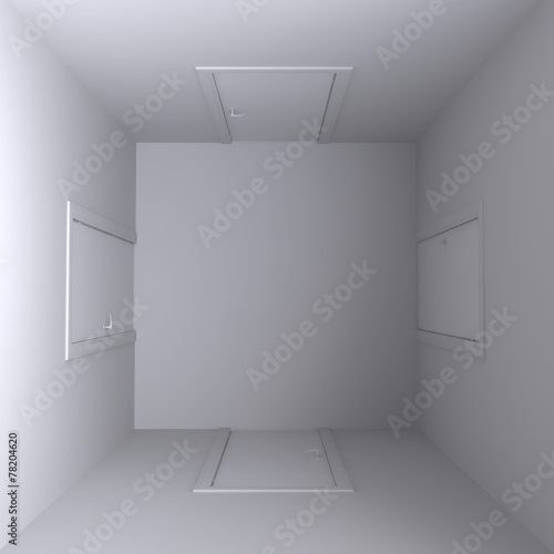 Wallpaper Mural Room with four doors, top view. 3d illustration. Torontodigital.ca
