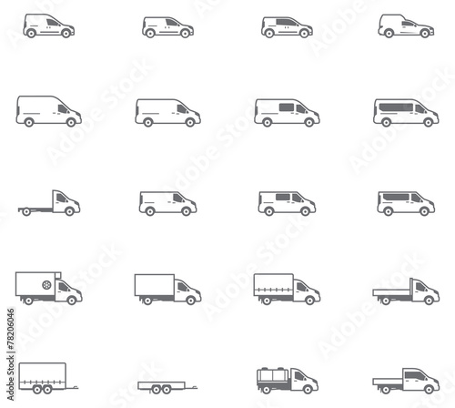 Vector commercial transport icons