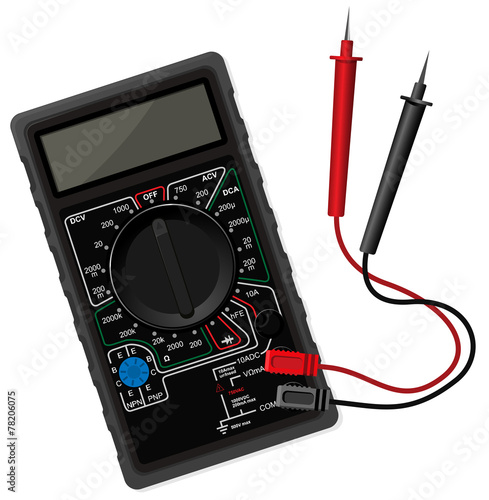 Digital black multimeter