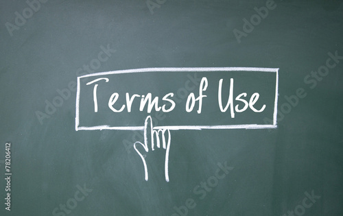 finger click terms of use symbol on blackboard