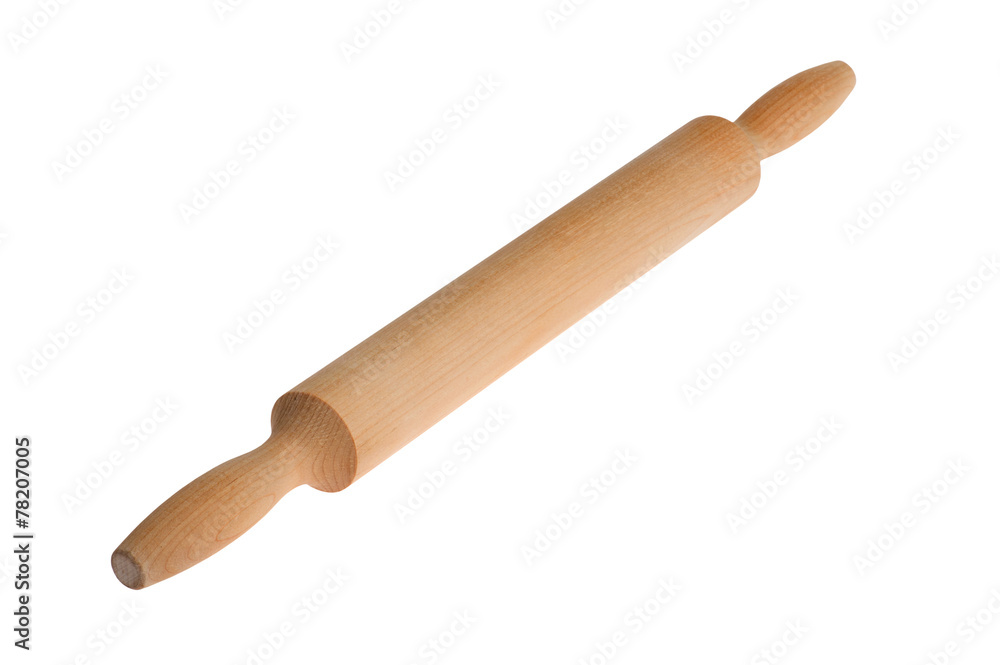 isolated object on white - wooden rolling pin isolated object on white - wooden rolling pin