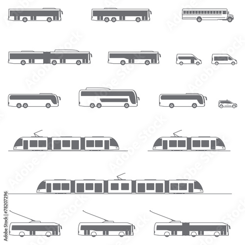 Vector public transport icons