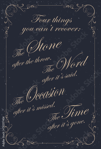 Vintage poster with motivational quotes