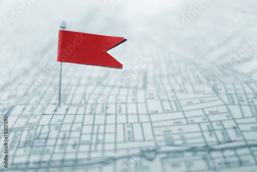 Картината върху платно Red locator flad