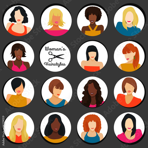Girls with different hairstyles