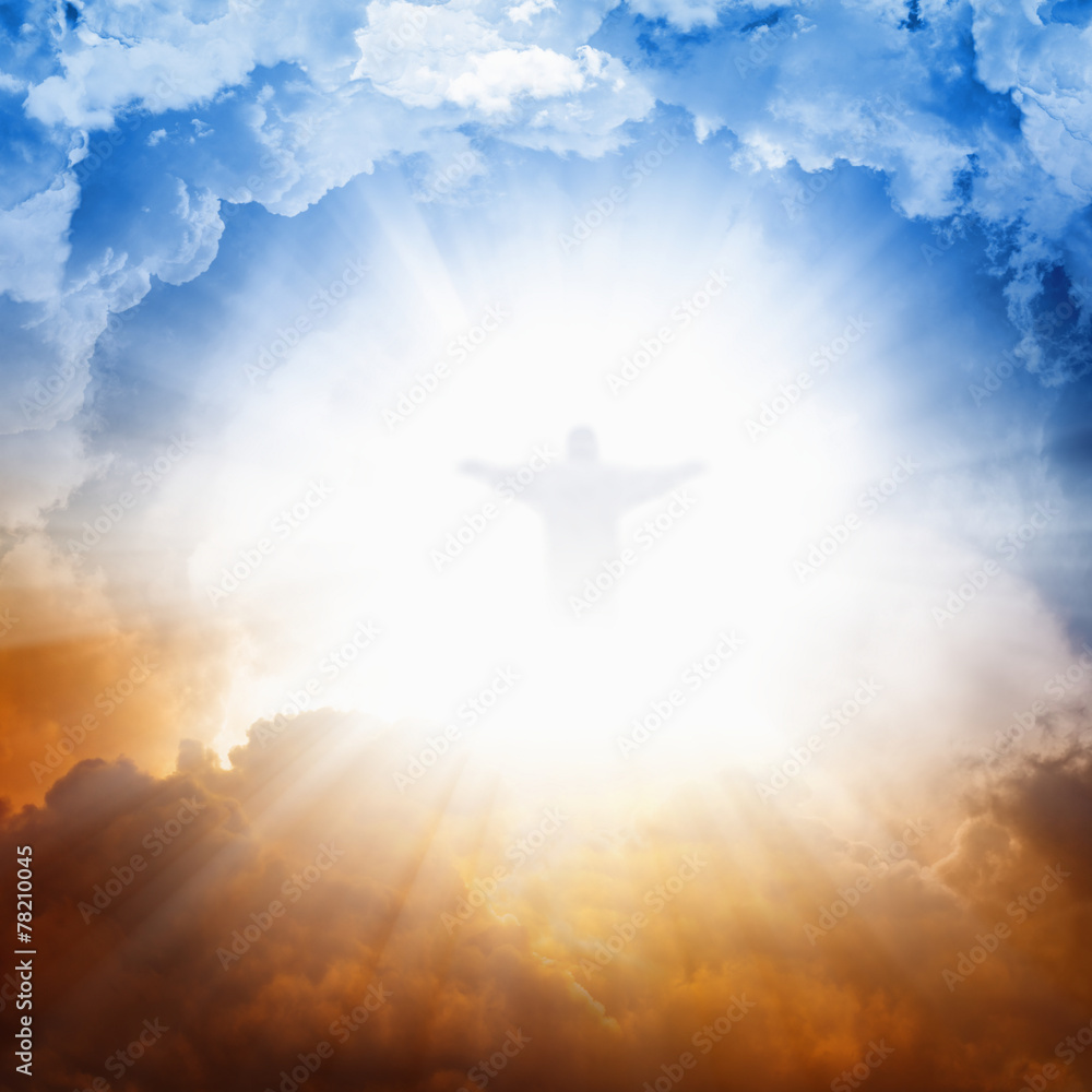 Jesus Christ in heaven Stock Illustration | Adobe Stock