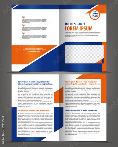 Vector empty bifold brochure design print template