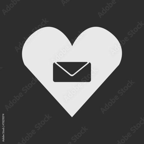 White love mail sign on dark grey background
