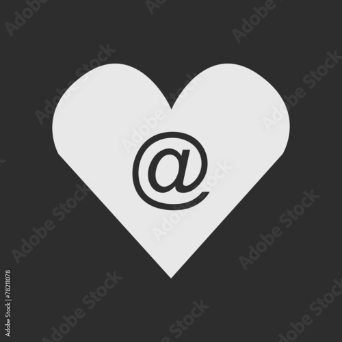 White love mail sign on dark grey background