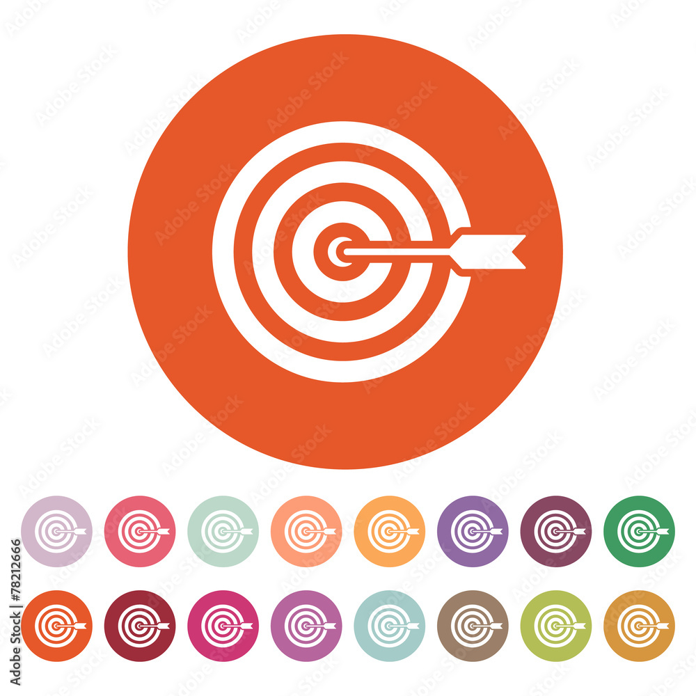 The target icon. Target symbol. Flat The target icon. Target symbol. Flat