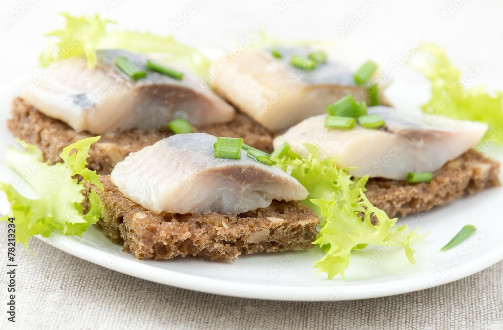 Sandwiches with herring