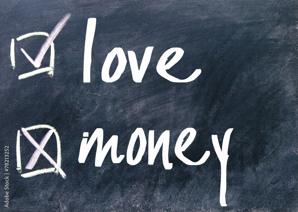 Fototapeta premium love and money choice