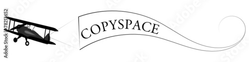 Flieger mit Copyspace-Banner