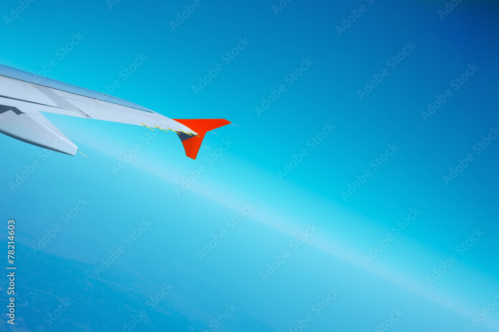 Fototapeta premium Wing of an airplane
