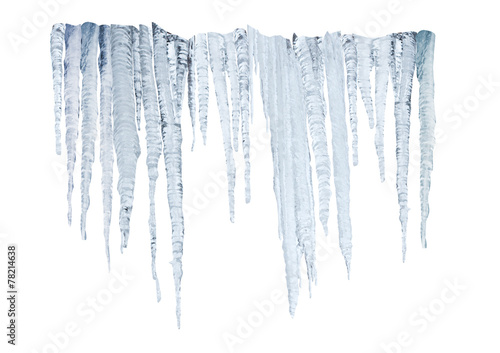 Fototapeta icicles on whitte with clipping path