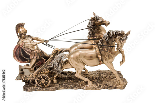 Greek warrior on chariot photo