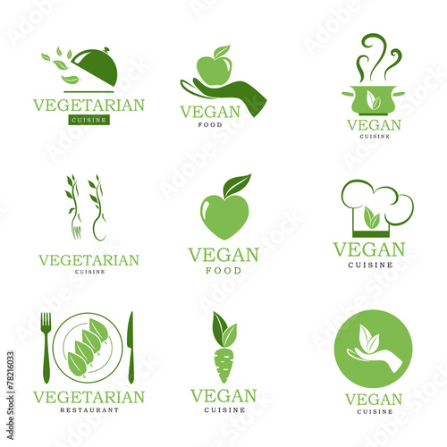 Vegan and vegetarian icons