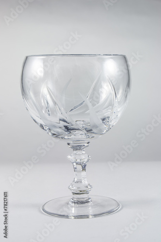 Empty crystal wine glass