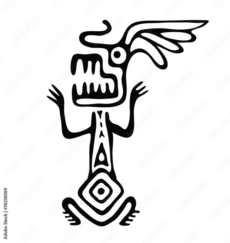 alien in native style, vector illustration alien in native style, vector illustration