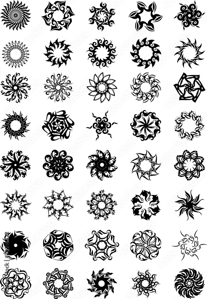 set of black and white icons set of black and white icons