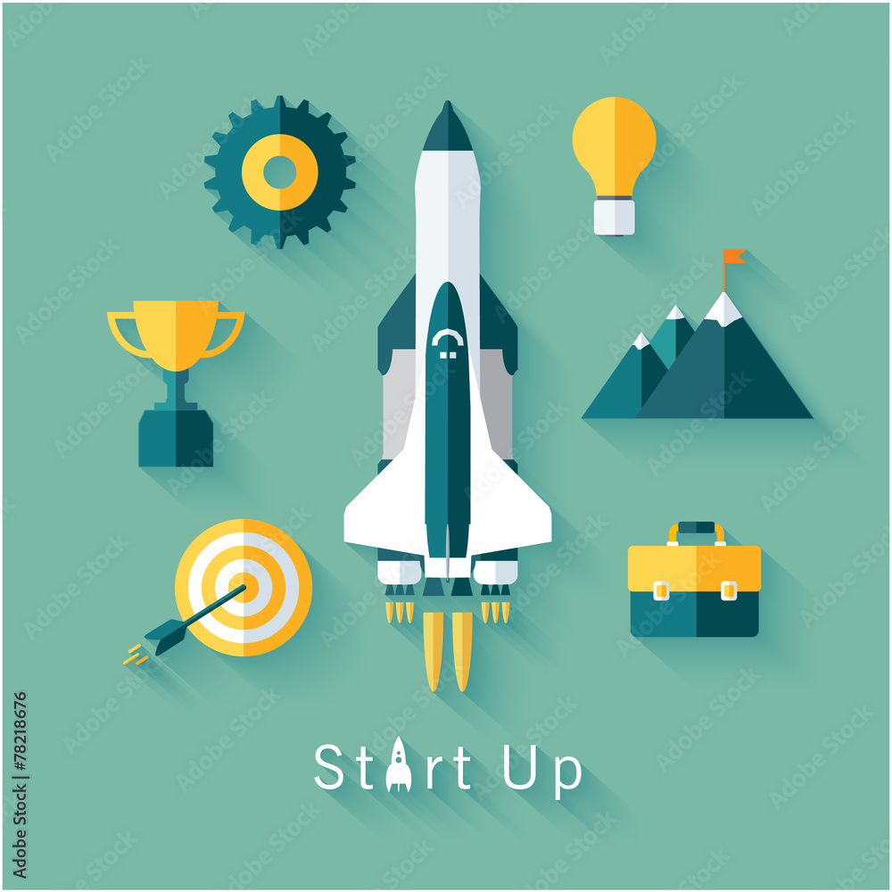 Concept of new business project startup Concept of new business project startup