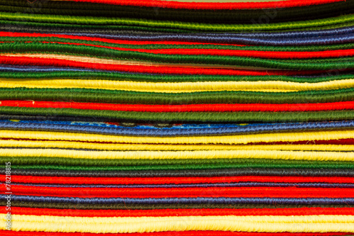 Colorful carpets in the store