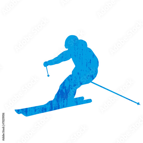 Grunge skier silhouette