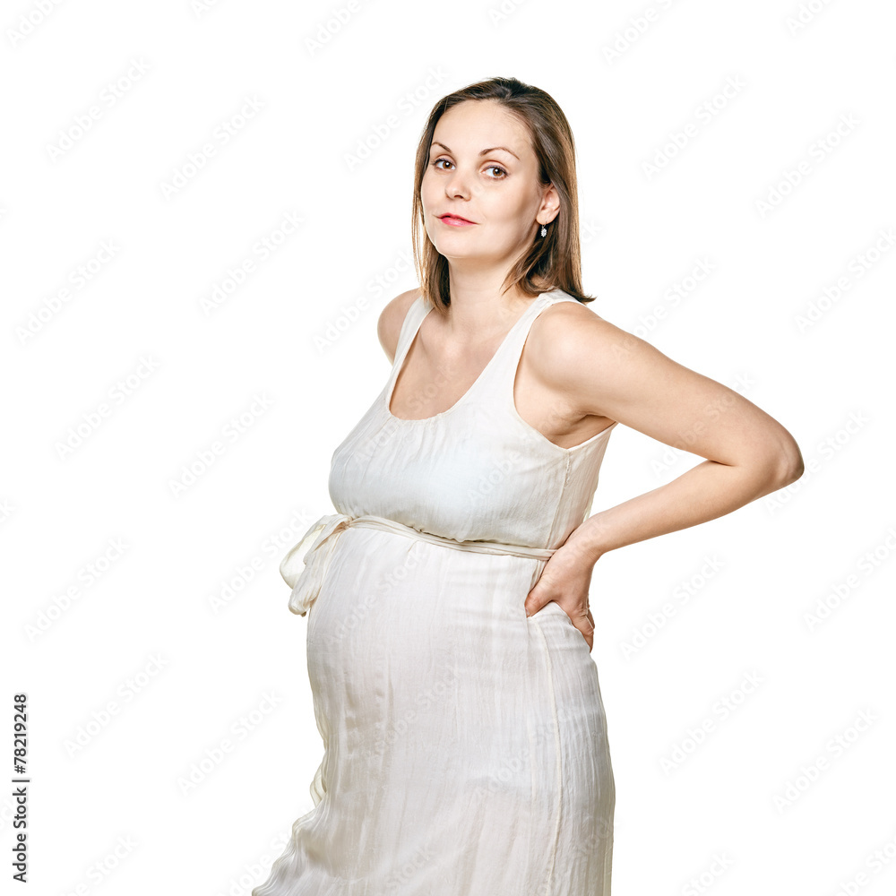 pregnant woman isolated on a white background pregnant woman isolated on a white background