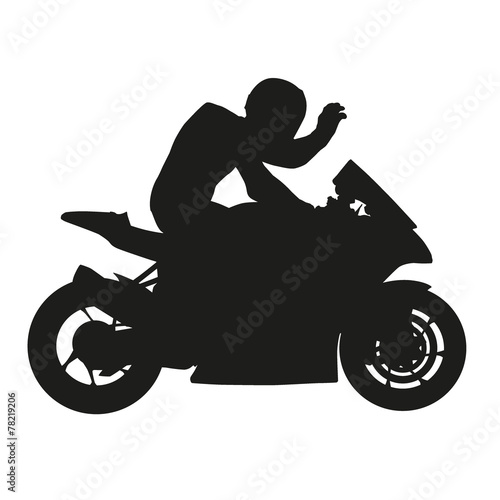 Motorbike rider silhouette