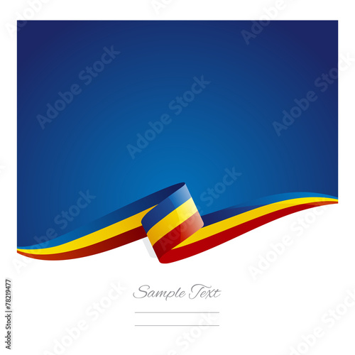 New abstract Romania flag ribbon