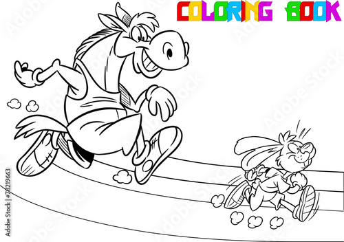 horse and hare on a treadmill