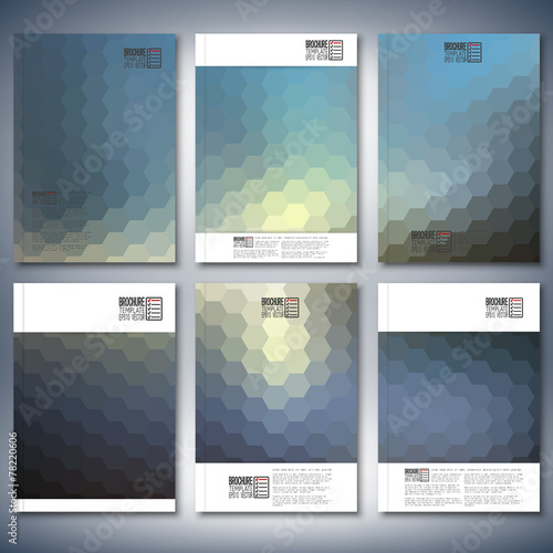 Geometric backgrounds, abstract hexagonal patterns. Brochure