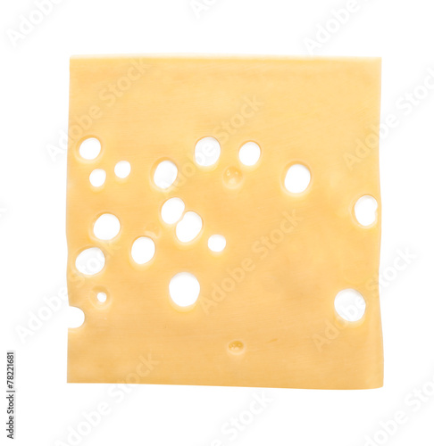 Cheese slices isolated on white background