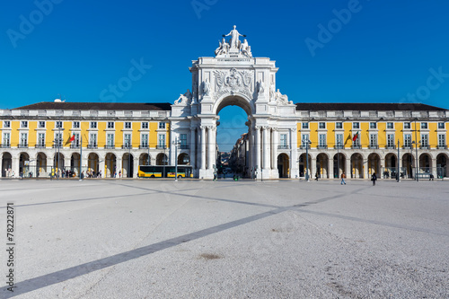 Commerce square,  Rua Augusta Arch. Lisbon. Portugal