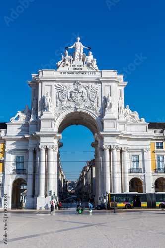 Commerce square, Rua Augusta Arch. Lisbon. Portugal