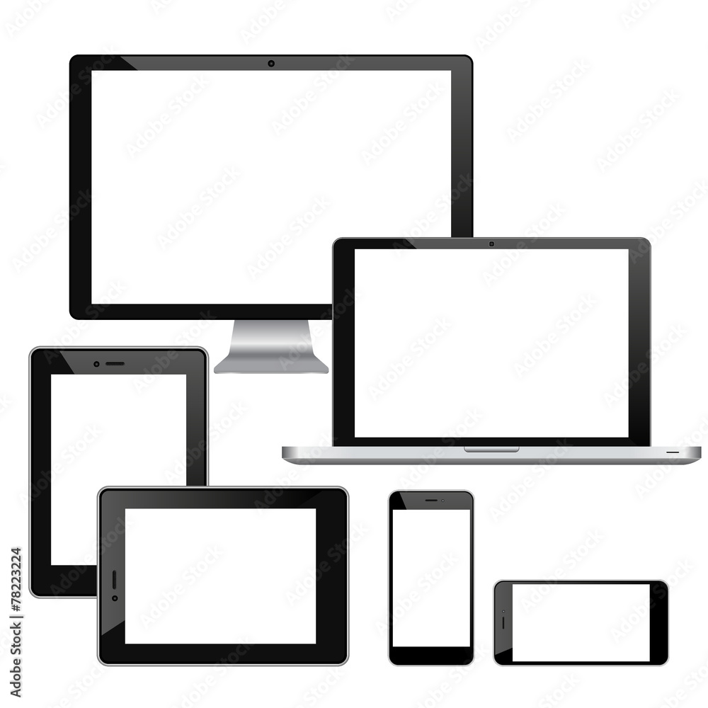 High quality set of modern technology devices High quality set of modern technology devices