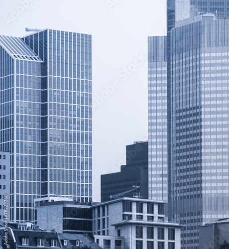 Skyline of business buildings in Frankfurt  Germany