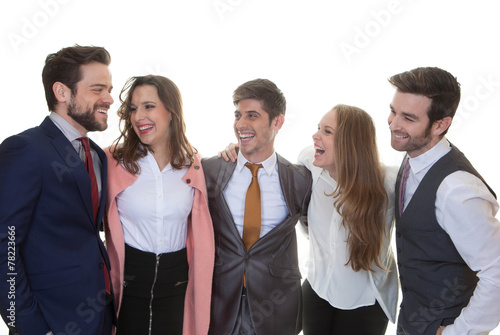 group of friendly business people