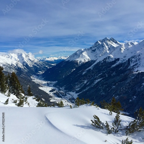 the valley of St Anton am Arlber in the Austrian Alps in winter