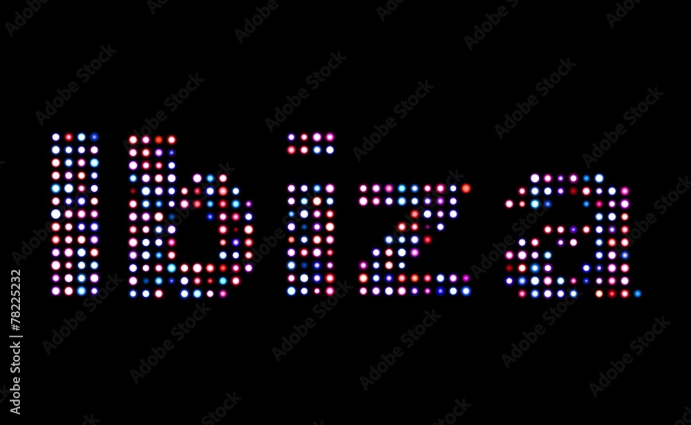 Ibiza led text Ibiza led text