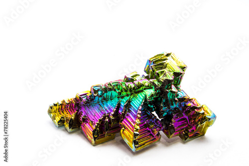 Artificially grown crystals of bismuth.