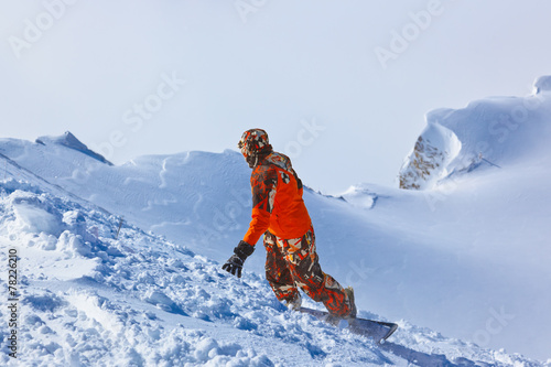 Skier at mountains ski resort Kaprun Austria