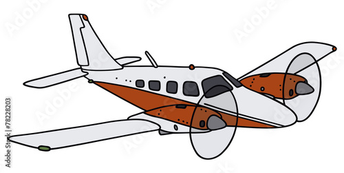 Hand drawing of a  twin-engine airplane - not a real model