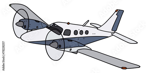 Hand drawing of a  twin-engine airplane - not a real model