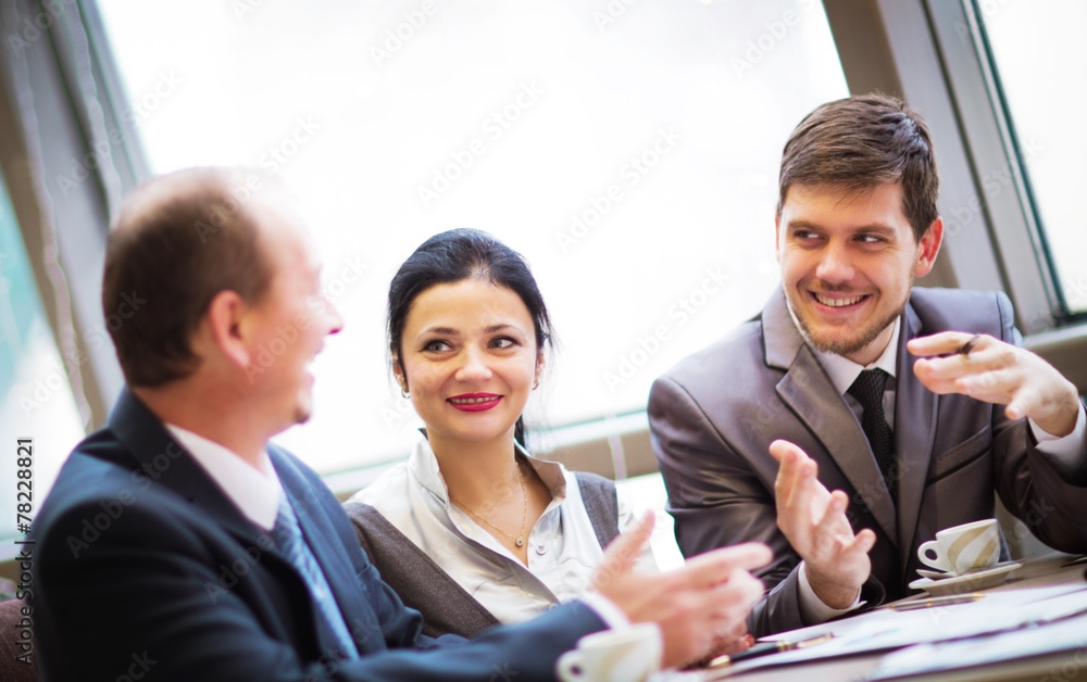 smart business partners communicating at meeting